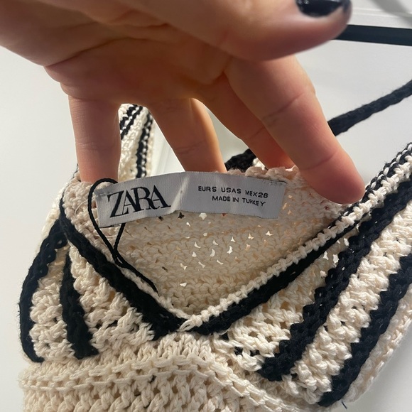Zara Crochet Striped Crop Top - Picture 2 of 3